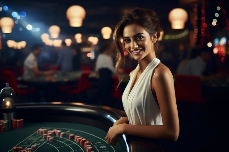 Antarmuka aplikasi bioskop77 menampilkan meja Gaple Online dengan pemain dan kartu domino